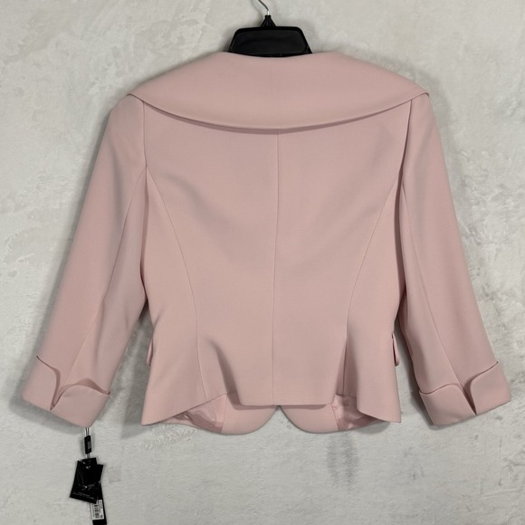 NEW Tahari ASL Blazer Skirt Suit Size 6 4 Bow Pleated Pale Pink Icon 2 Pc Set - Picture 16 of 16